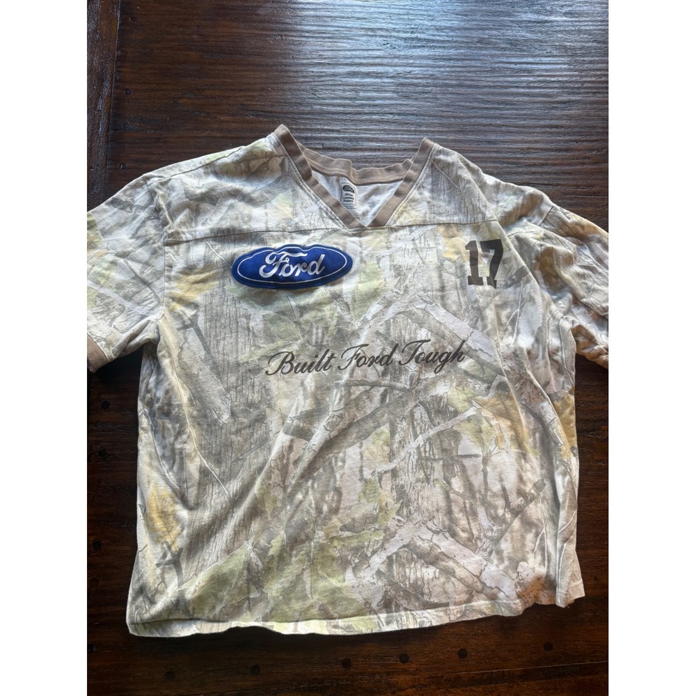 Ford FX4 Off Road Camo V-Neck Jersey Shirt XL Built Ford Tough
